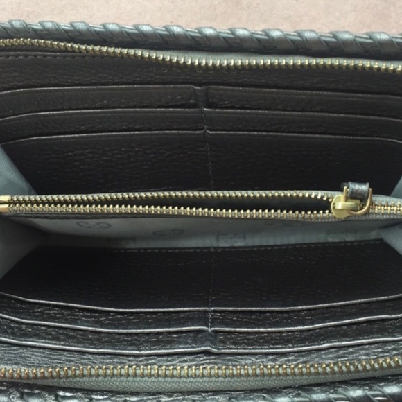 Tory Burch Pewter Metallic Leather Zip Wallet - Picture 3 of 4